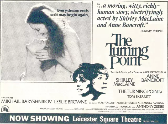 A5 Film Magazine Advert Turning Point Shirley MacLaine Anne Bancroft Tom Skerrit