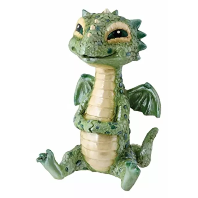 Spotted Green Baby Dragon Fantasy Figurine Statuette Fairy Tale Decoration New