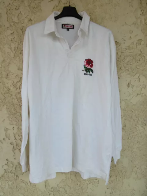 Maillot rugby ANGLETERRE vintage ENGLAND shirt ancien coton années 80 XXL