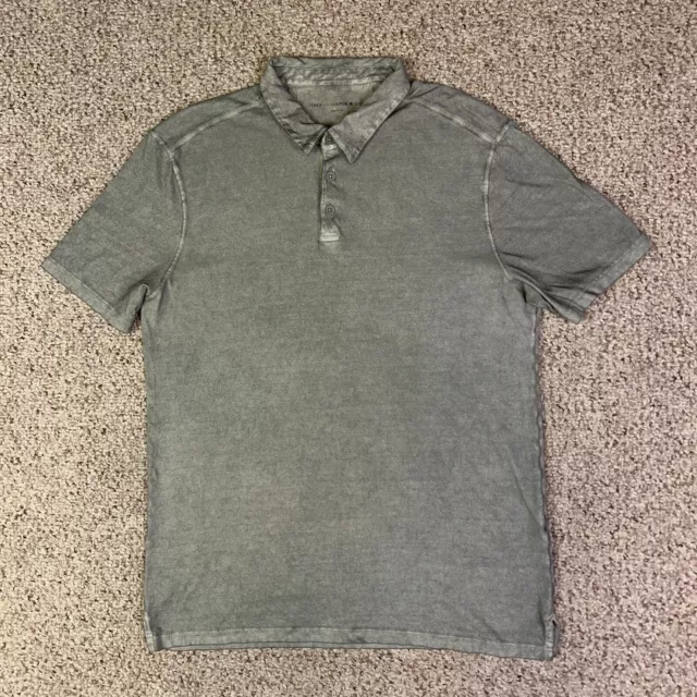 John Varvatos Star USA Polo Shirt Mens Medium Gray Short Sleeve Golf Casual