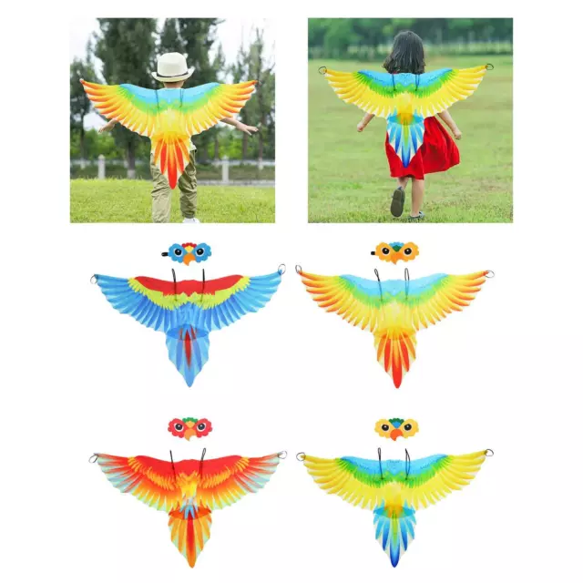 Kids Bird Costume Set and Mask Parrot Wings Cape Dress up Shawl Cloak for