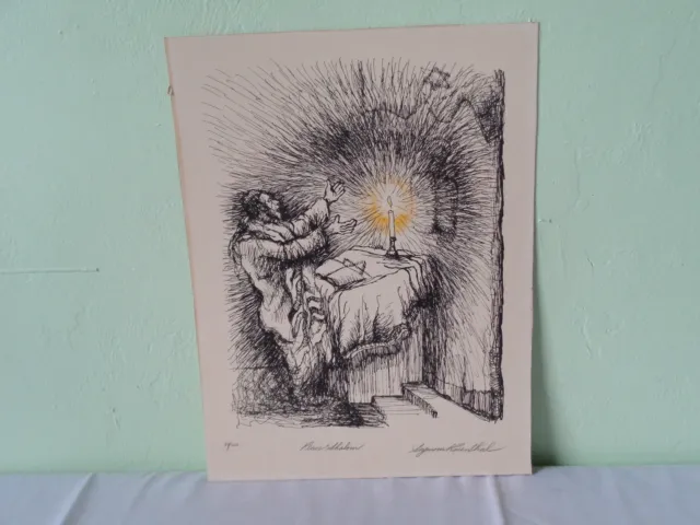 Vintage Pencil Signed Numbered Seymour Rosenthal Peace Shalom Lithograph Art M46