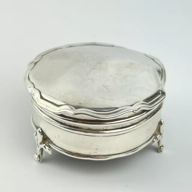 Antique Sterling Silver Jewellery / Dressing Table Box Circa 1900 6cm Dented