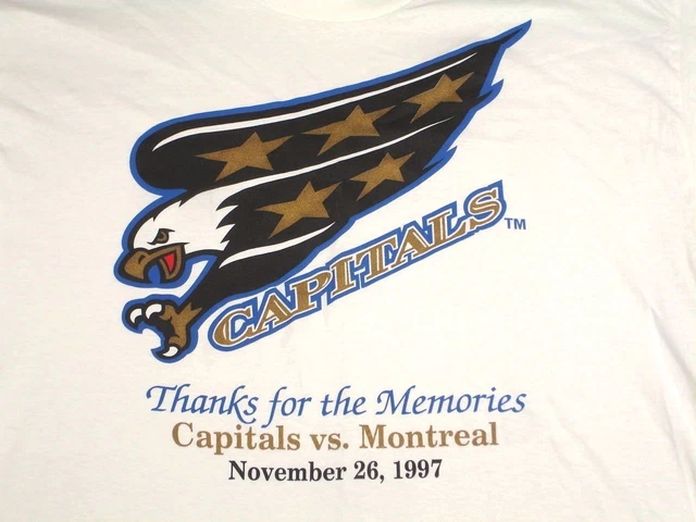 Washington Capitals White T Shirt SGA Last Game at Capital Center Eagle Sz XL