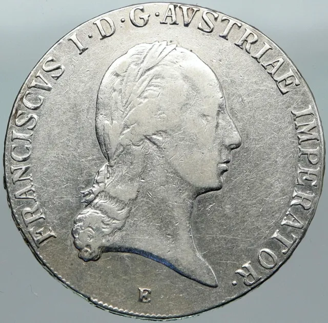 1823 E AUSTRIA Emperor Franz II Hapsburg ANTIQUE OLD Silver Thaler Coin i88393