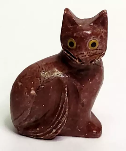 Miniature Stone Cat Figurine
