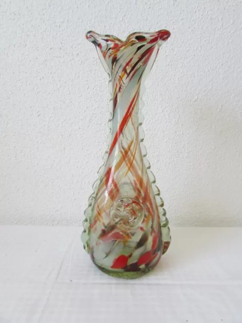 alte große Glasvase Blumenvase Vase bunt Glaskunst ? Murano? Bodenvase