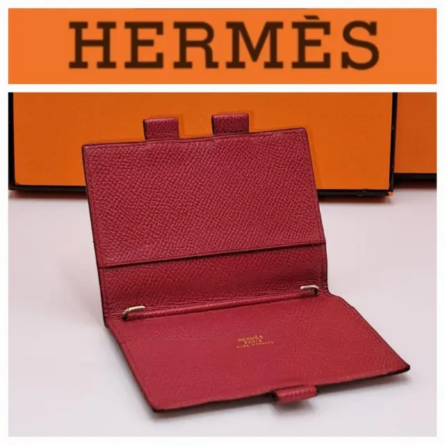 Hermes Agenda Mini Notebook Cover Bordeaux  8.5 x 10cm S Engraved no box Used JP