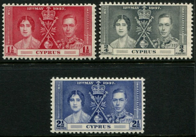 Cyprus - 1937 Coronation Set SG 148/50 MNH Cv £ 9 [B9088]