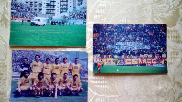 Lotto sportivo vintage Anni 80 n.3 foto stadio celeste Squadra Calcio Messina