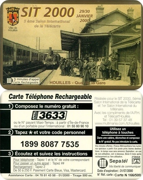 N°133 Rare Sepatel / Sit 2000 / 500 Ex Prepaid Telecard / Ttb-Luxe