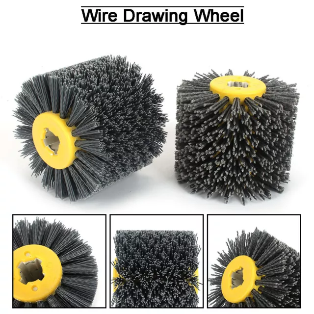 120mm Nylon Deburring Abrasive Wire Polishing Drawing Brush Wheel for Metal new