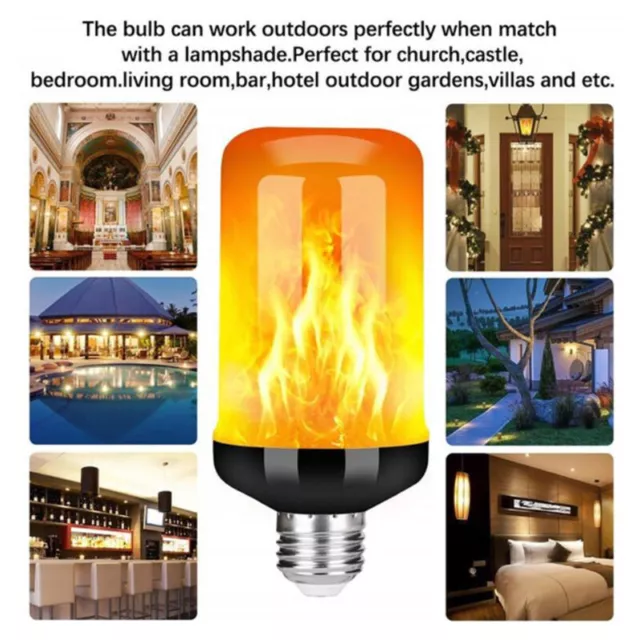 1Pc LED Flame Effect Fire Light Bulb E27 Simulated Nature Flicker Lamp Decor-tz 2