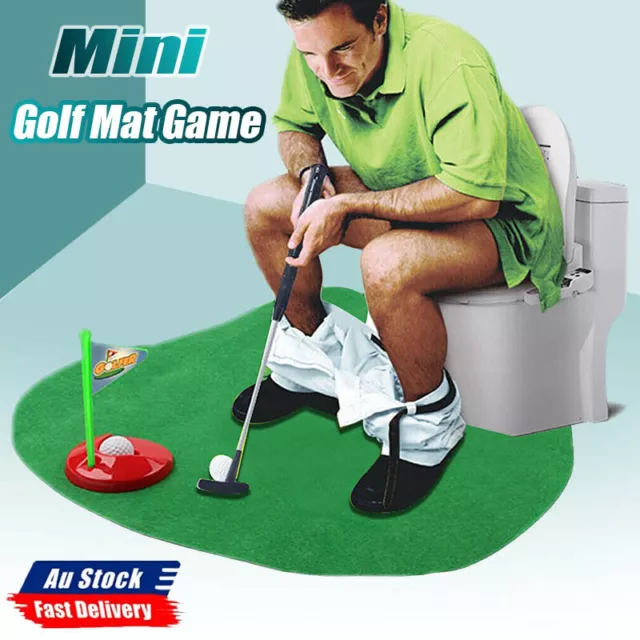Toilet Golf Game Set with Golf Putter Practice in Restroom Bathroom Gag Gifts AU