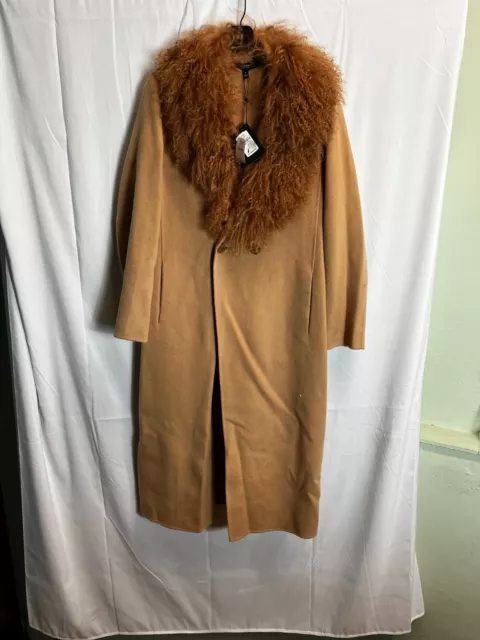 Neiman Marcus Camel CASHMERE long winter coat jacket. Size L. $1895