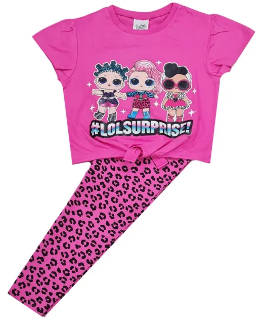 Girls LOL Surprise Tie Pyjamas Animal Print Character Nightwear 4 - 10 Years