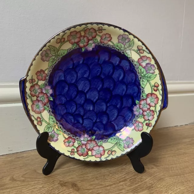 Vintage Maling Newcastle-On-Tyne Footed Bowl 6483 With Blue May-Bloom Design