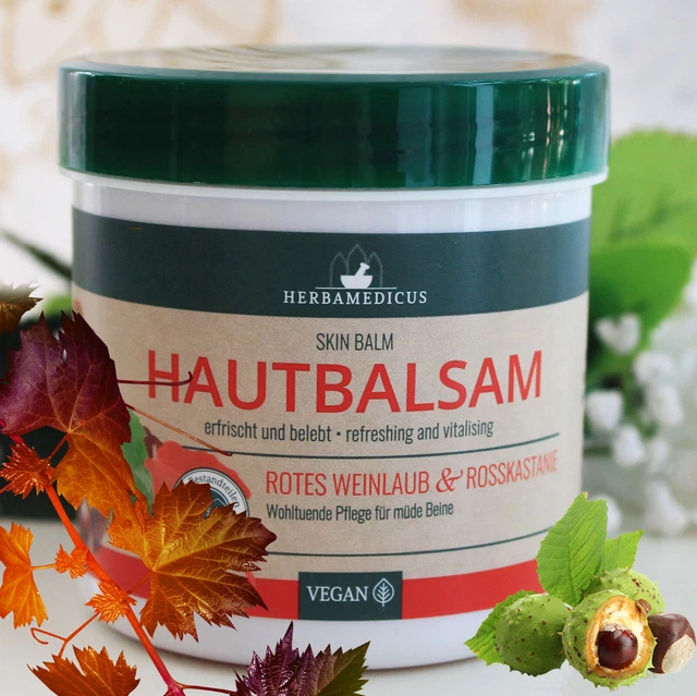Herbamedicus Hautbalsam Mit Rotem Weinlaub & Rosskastanie – 250 Ml Pflege Für Müde Beine & Venen