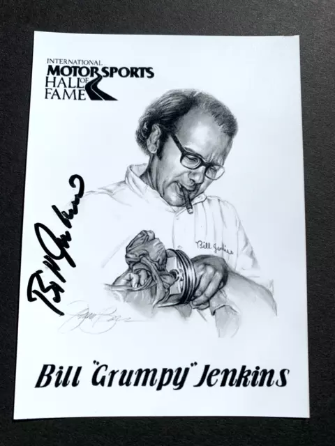BILL "Grumpy" Jenkins HOF Motorsports signed autograph 4x5.6 Photo