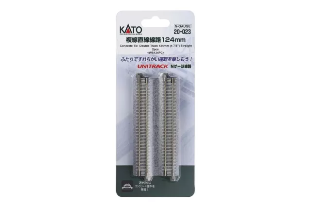 KATO N Scale 20-023 Model Railway Double Track Straight Track 124mm 2 pcs