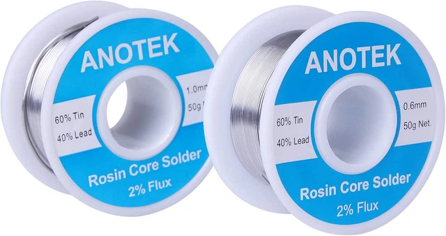60/40 Solder Wire: Tin Lead Rosin Core, Electrical Soldering, 0.6Mm & 1.0Mm, 50G