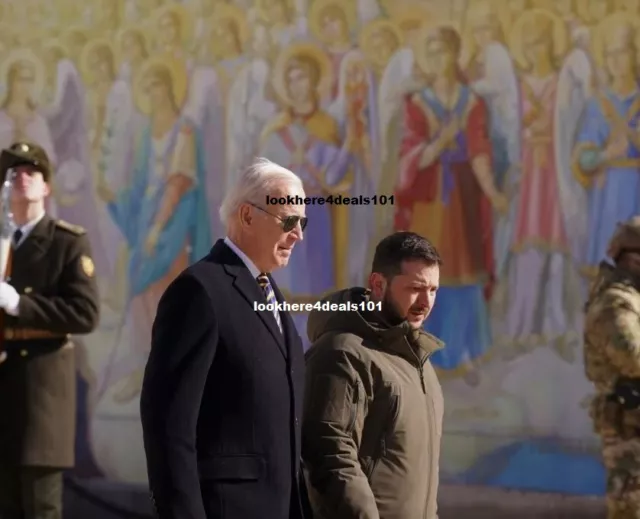 PRESIDENT Joe Biden Photo 8.5x11 Visit to Kyiv Ukraine President Zelensky 2023