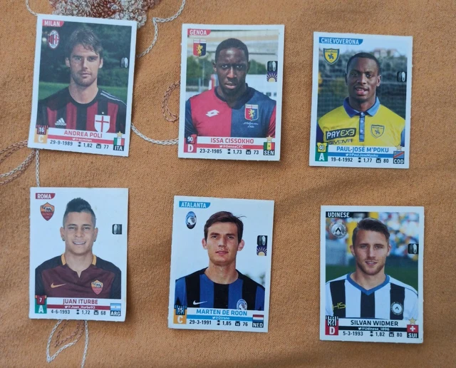 LOTTO 6 FIGURINE calciatori panini 2015/2016 soccer player stickers EUR
