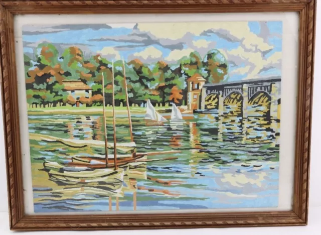 Très belle peinture acrylique inspirée du Pont d'Argenteuil de Claude Monet 2