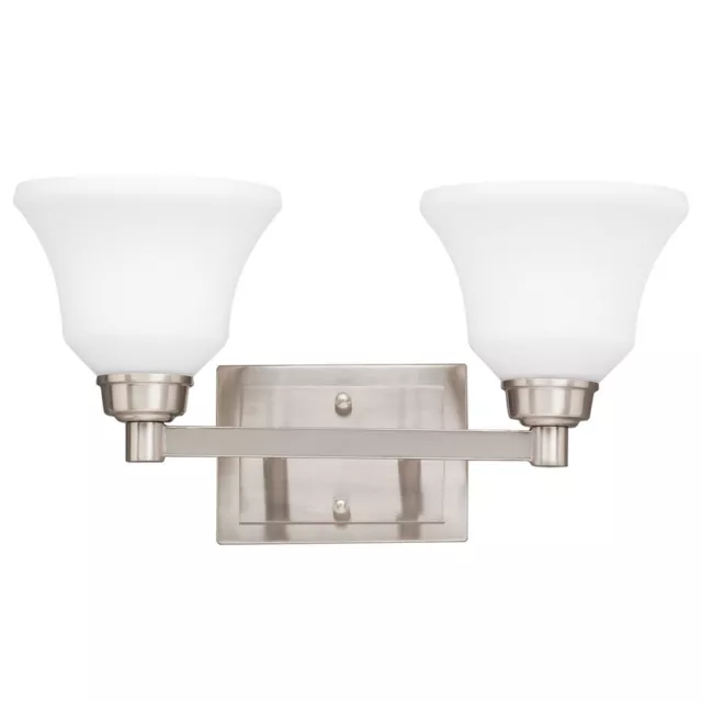 Kichler 5389 Nickel Langford 2-Light Bathroom Vanity Light