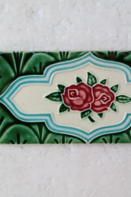 Old Circa 1930 Vintage Artdeco Ceramic Tile Border Made In Japan NH4393 3