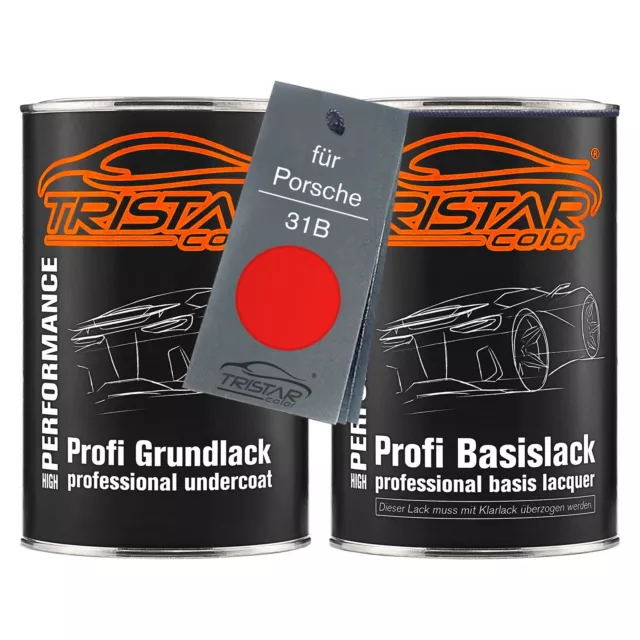 Autolack Set Dose spritzfertig für Porsche 31B Marsrot Grundlack Basislack 2,0L