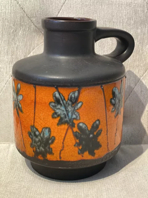 Vase Carstens W. Germany Pottery Orange Brown Fat Lava Marked 1531 20 C 1960's