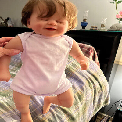 RINATO baby Bambole Fatte A Mano 3D pelle vera bambola 19 pollici neonati addormentati GIRL BOY