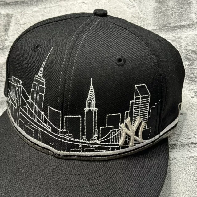 NEW YORK YANKEES New Era 59FIFTY NYC Skyline Black Fitted Cap Hat Size ...