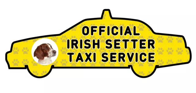 Funny Irish Setter Dog Taxi Sevice vinyl car decal sticker Pet Animal Lover