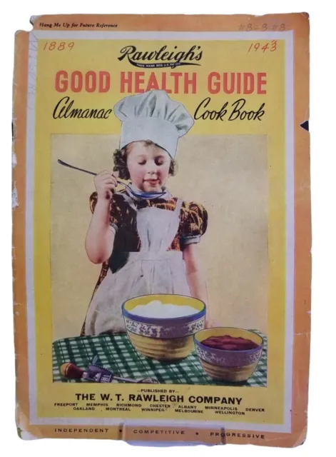 1943 Rawleighs Good Health Guide Almanac and Cook Book Spices Medicines Book