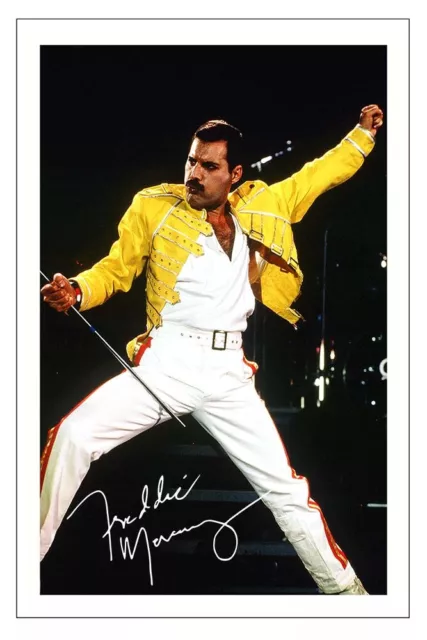 FREDDIE MERCURY SIGNED 6x4 PHOTO PRINT AUTOGRAPH MUSIC QUEEN BOHEMIAN RHAPSODY