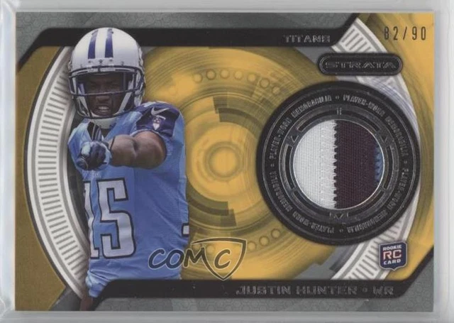 2013 Topps Strata Relics Gold Patch /90 Justin Hunter #SR-JH Rookie Patch RC