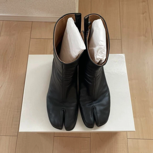 MAISON MARGIELA LEATHER Tabi Boots Shoes 41 Black Auth Men Used