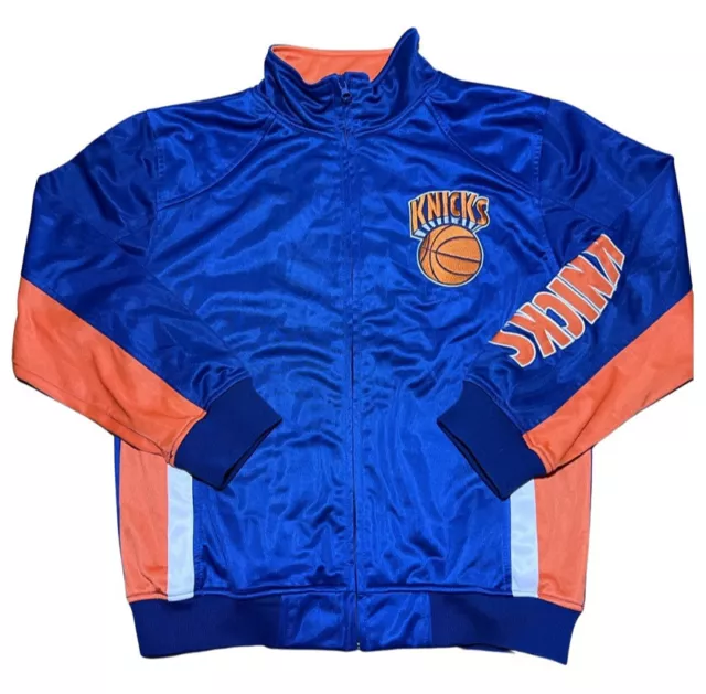 New York Knicks Jacket Youth Size Large NBA Hardwood Classic Satin Zip Track