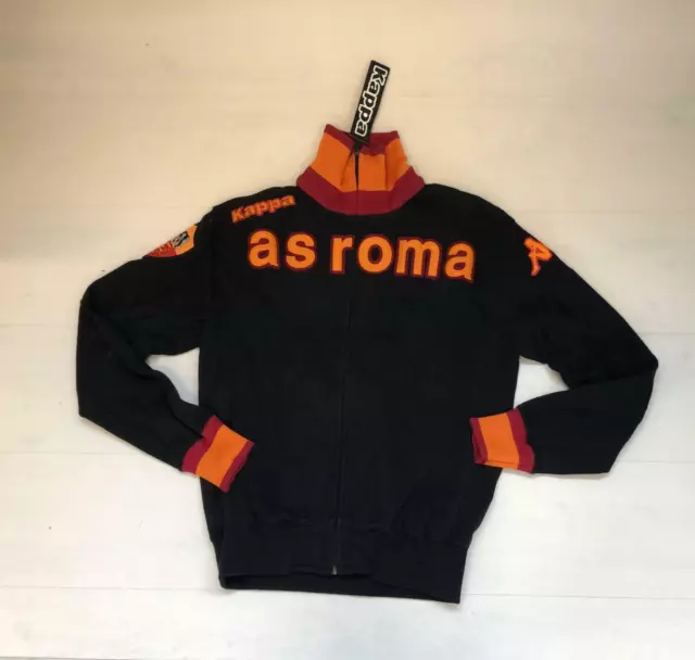 1672/30 Kappa As Roma Heroes Sweatshirt Jacke Reißverschluss Covert Schwarz