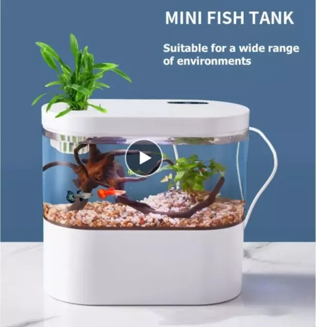 Desktop Fish Tank Mini Aquarium With USB Ports 4 Liters (top and below)  ≈ 1 gal