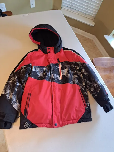 ZEROXPOSUR Boys Winter Jacket Hooded Insulated Coat Snowboard Ski Red SIZE 7/8