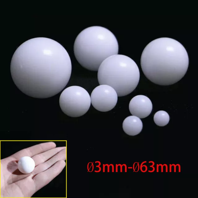 Ø 3mm-Ø63 mm White PTFE Spheres PTFE Ball Diaphragm Pumps Seal Balls Valve Balls