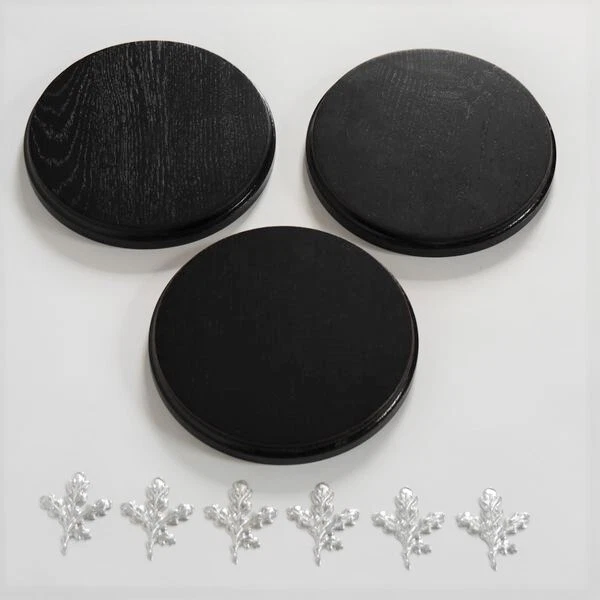 3 Pieza Placa de Jabalí Tablero Keiler Redondo Oscuro Af 19 CM Con 6X 2