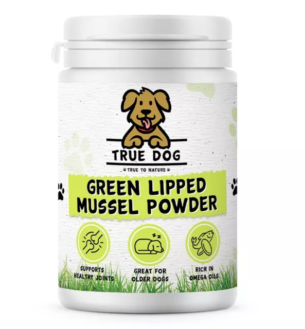 True Dog Green Lipped Mussel Powder 100g, Natural Hip, Joint Supplement for Dogs