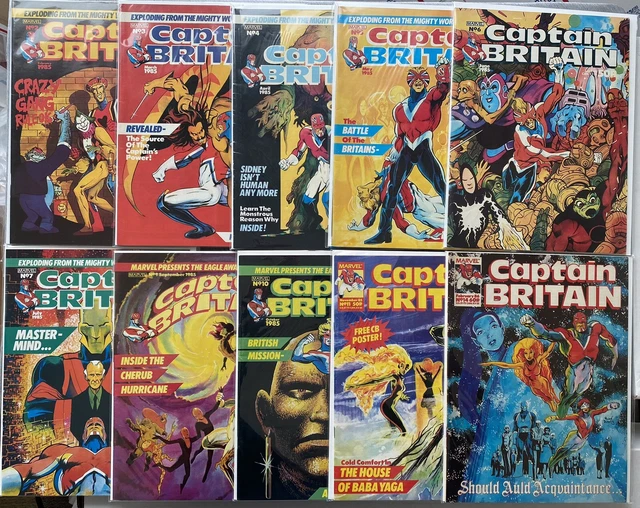 CAPTAIN BRITAIN Marvel UK Comic Magazine 8pc Lot ALAN DAVIS - RARE FIND!