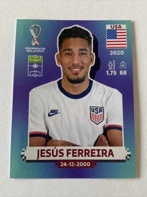 PANINI FIFA WORLD CUP 2022 QATAR WM Sticker USA16 JESUS FERREIRA F USA 