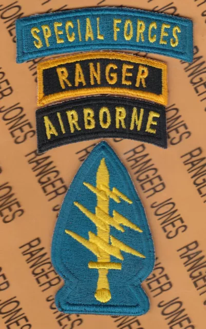 USA SPECIAL FORCES Group Airborne SFGA SF RANGER TOP color patch set c ...