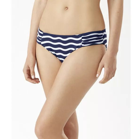 NWT Tommy Bahama Sea Swell Reversible Shirred Bikini Bottoms Navy Size XS